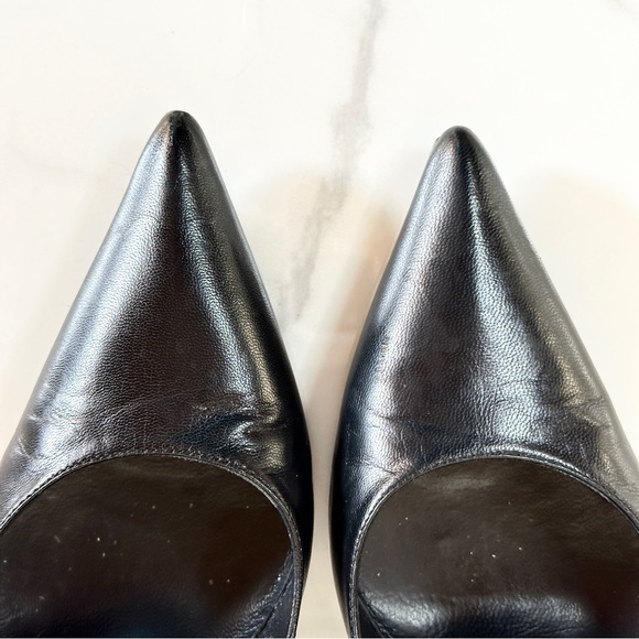 Giuseppe Zanotti Black Leather Pumps 8m Pointy Toe Made In Italy - Picture 8 of 10